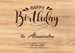 Tagliere in frassino con testo happy birthday