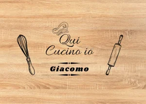 tagliere in frassino con testo: Qui cucino io