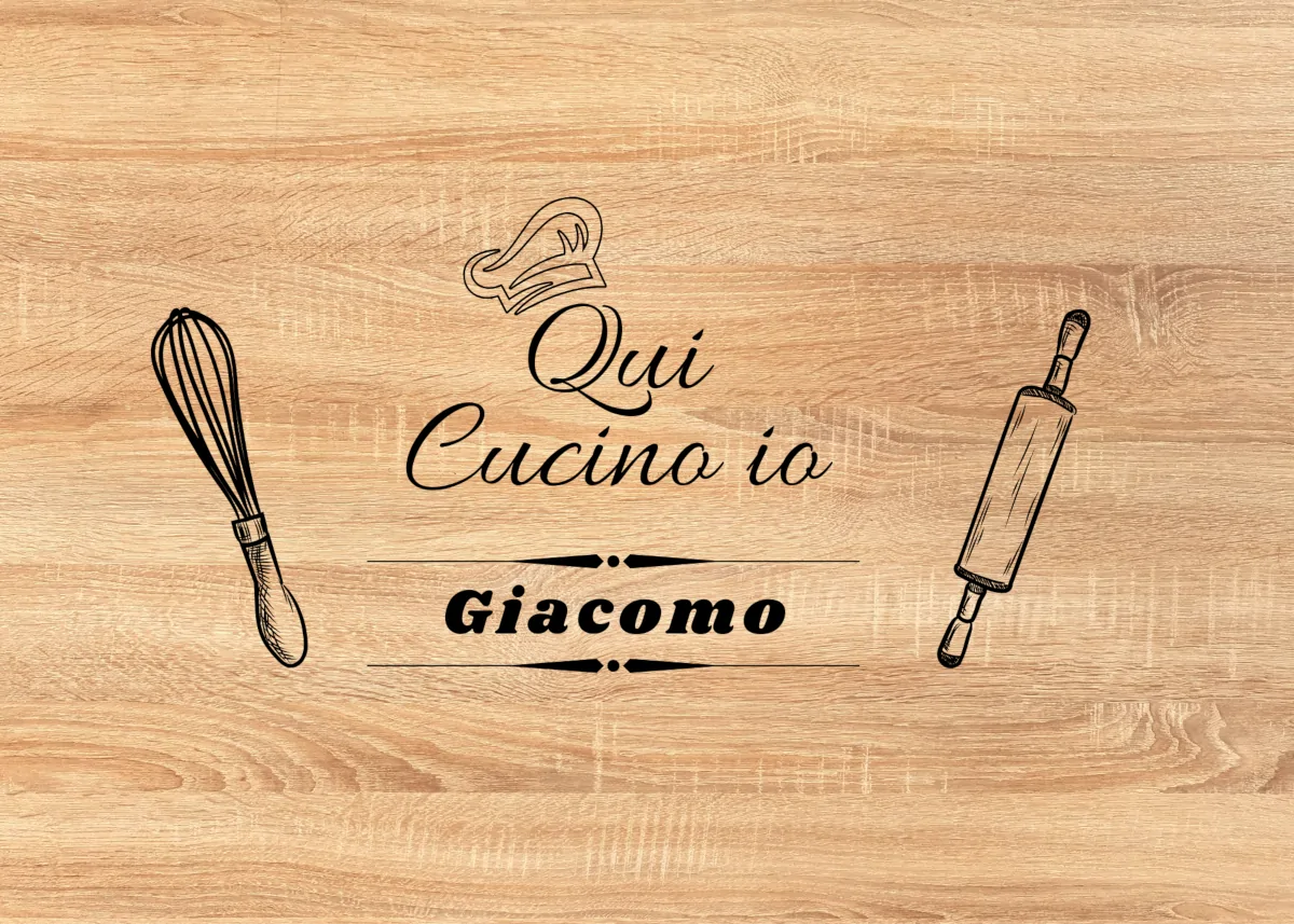 tagliere in frassino con testo: Qui cucino io