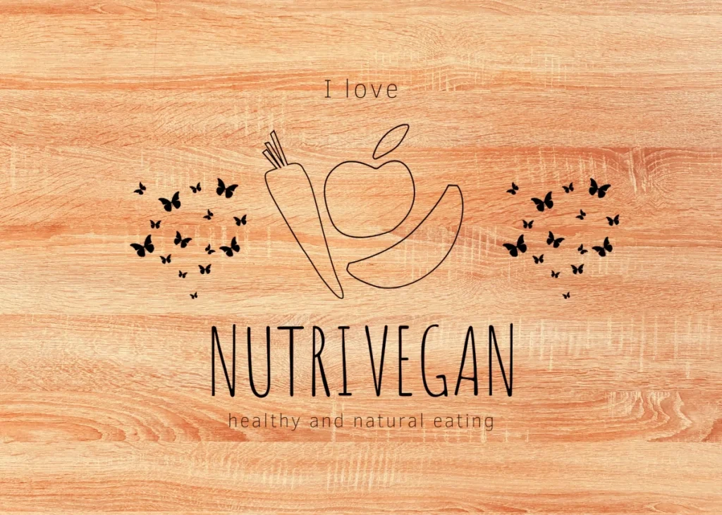 tagliere in rovere rosso con grafica e testo vegano