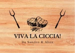 Tagliere in rovere rosso con testo: viva la ciccia