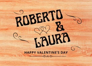 Tagliere in rovere rosso san valentino