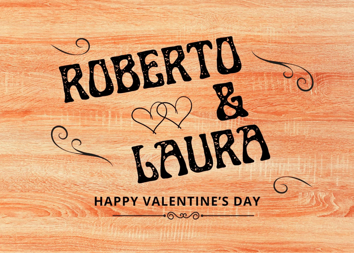 Tagliere in rovere rosso san valentino