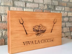 Tagliere in rovere rosso americano - viva la ciccia